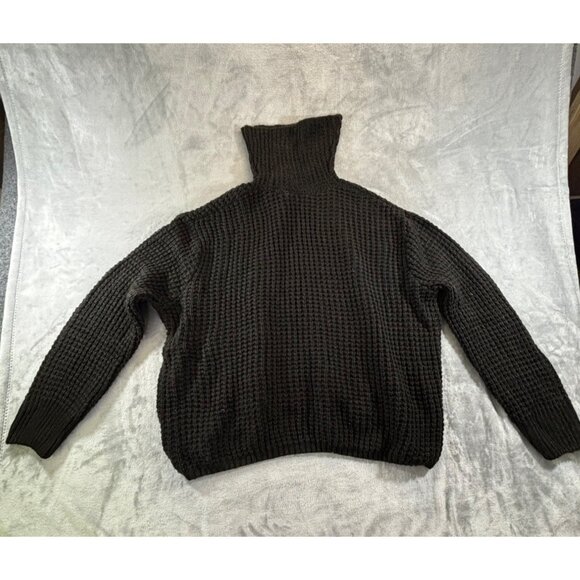 Falls Creek Sweater Women's 2X Chunky Knit Turtleneck Black Warm Winter Pullover - Picture 1 of 16
